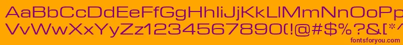 EurostileNextLtComRegularExtended Font – Purple Fonts on Orange Background
