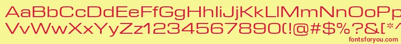 EurostileNextLtComRegularExtended Font – Red Fonts on Yellow Background