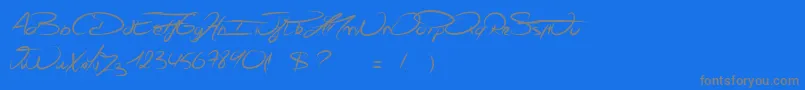 Felix-Schriftart – Graue Schriften auf blauem Hintergrund