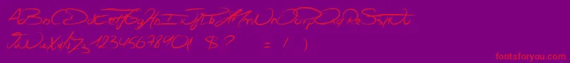 Felix-Schriftart – Rote Schriften auf violettem Hintergrund