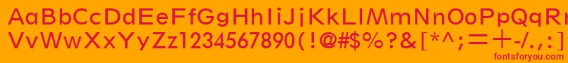 フォントSpartanLtBookClassified – オレンジの背景に赤い文字