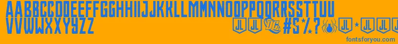 JusticeLeague Font – Blue Fonts on Orange Background