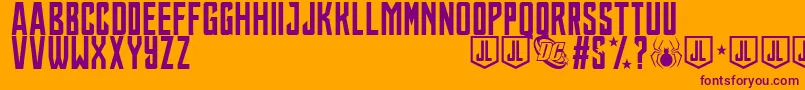 JusticeLeague Font – Purple Fonts on Orange Background