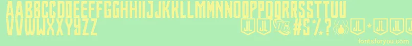 More about JusticeLeague Font JusticeLeague Font – Yellow Fonts on Green Background