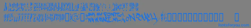 AzCrushed Font – Blue Fonts on Gray Background