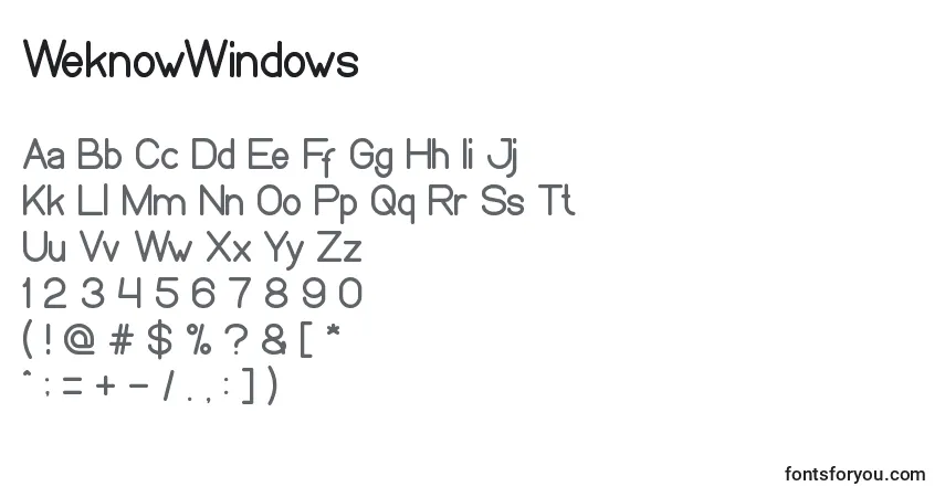 characters of weknowwindows font, letter of weknowwindows font, alphabet of  weknowwindows font