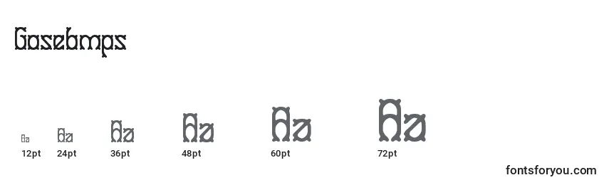sizes of gosebmps font, gosebmps sizes
