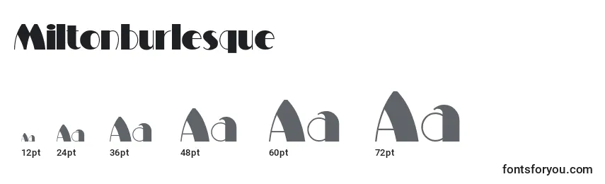 sizes of miltonburlesque font, miltonburlesque sizes