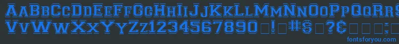 Fonte LettersweaterOutlineSsiNormal – fontes azuis em um fundo preto