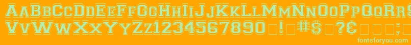 Czcionka LettersweaterOutlineSsiNormal – zielone czcionki na pomarańczowym tle