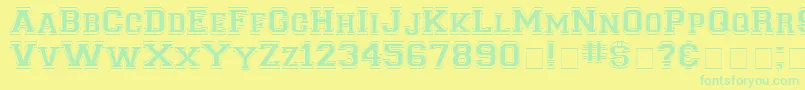 LettersweaterOutlineSsiNormal-fontti – vihreät fontit keltaisella taustalla