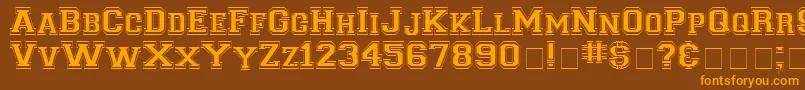 Więcej informacji o czcionce LettersweaterOutlineSsiNormal Czcionka LettersweaterOutlineSsiNormal – pomarańczowe czcionki na brązowym tle