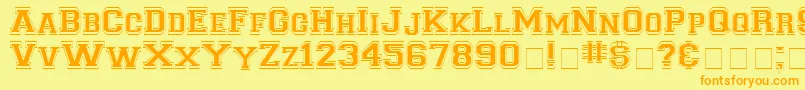 Więcej informacji o czcionce LettersweaterOutlineSsiNormal Czcionka LettersweaterOutlineSsiNormal – pomarańczowe czcionki na żółtym tle