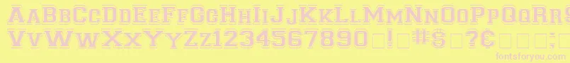 LettersweaterOutlineSsiNormal Font – Pink Fonts on Yellow Background
