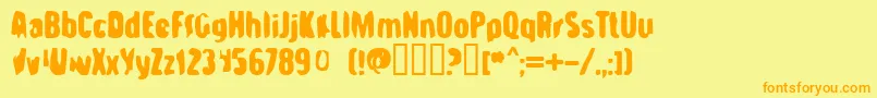 Strab Font – Orange Fonts on Yellow Background