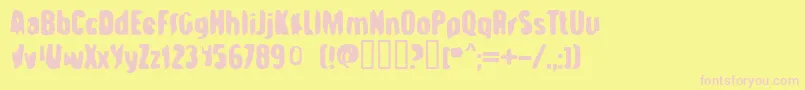 Strab Font – Pink Fonts on Yellow Background