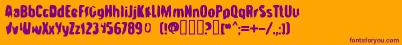 Strab Font – Purple Fonts on Orange Background