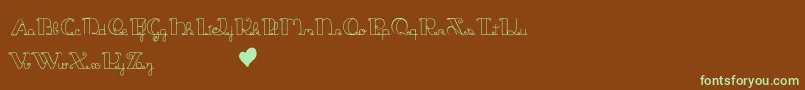 JackAndTheBeanstalk-fontti – vihreät fontit ruskealla taustalla