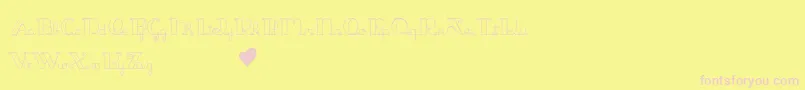 JackAndTheBeanstalk-Schriftart – Rosa Schriften auf gelbem Hintergrund