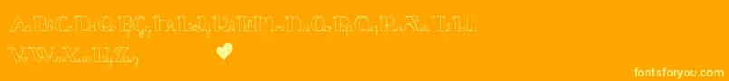 JackAndTheBeanstalk-Schriftart – Gelbe Schriften auf orangefarbenem Hintergrund