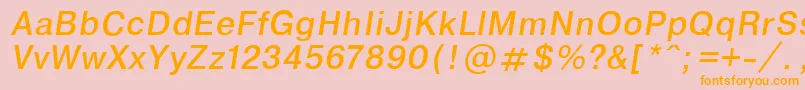 Encycitaフォントについての詳細 フォントEncycita – オレンジの文字がピンクの背景にあります。