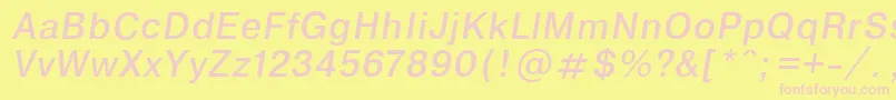 Encycita-fontti – vaaleanpunaiset fontit keltaisella taustalla