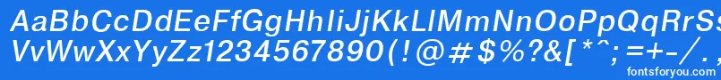 Czcionka Encycita – białe czcionki na niebieskim tle