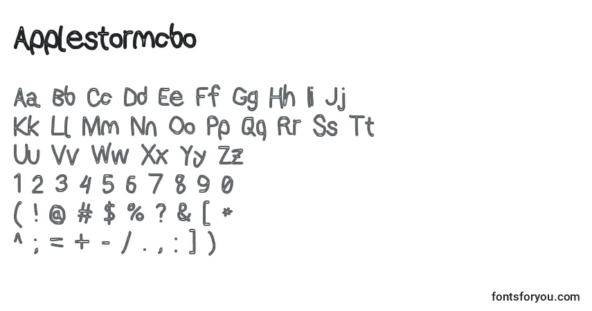 Шрифт Applestormcbo – алфавит, цифры, специальные символы