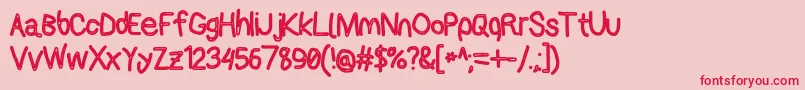 Applestormcbo-Schriftart – Rote Schriften auf rosa Hintergrund