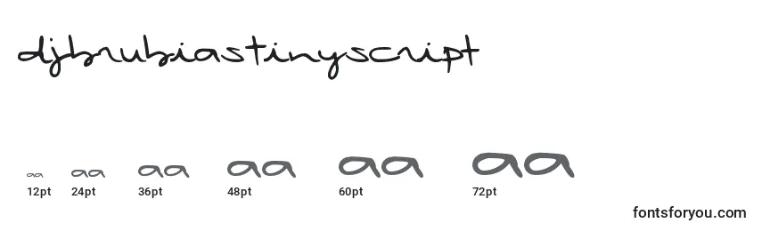 DjbRubiasTinyScript Font Sizes