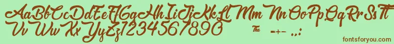 Matchmaker Font – Brown Fonts on Green Background