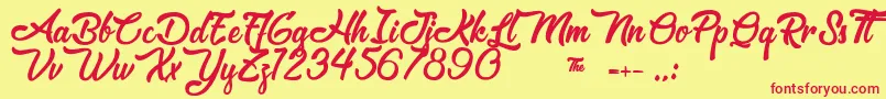 Matchmaker Font – Red Fonts on Yellow Background