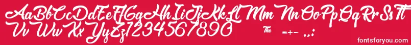Fonte Matchmaker – fontes brancas em um fundo vermelho