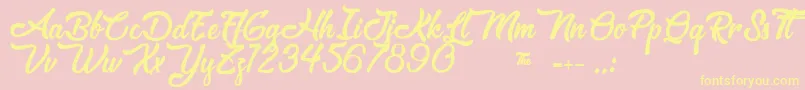 Matchmaker Font – Yellow Fonts on Pink Background