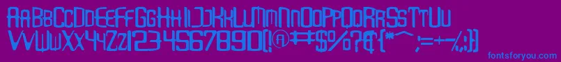 Loveb-Schriftart – Blaue Schriften auf violettem Hintergrund