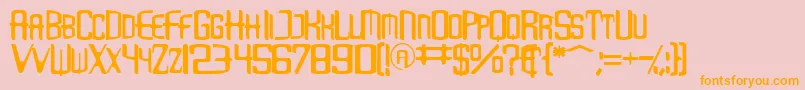 Police Loveb – polices orange sur fond rose