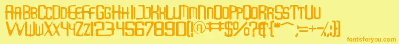 Шрифт Loveb – оранжевые шрифты на жёлтом фоне