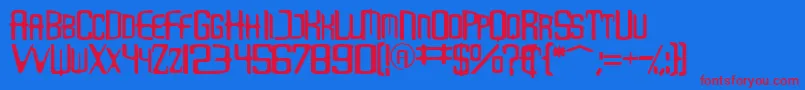 Loveb-Schriftart – Rote Schriften auf blauem Hintergrund