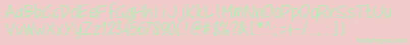 Pwschoolscript Font – Green Fonts on Pink Background