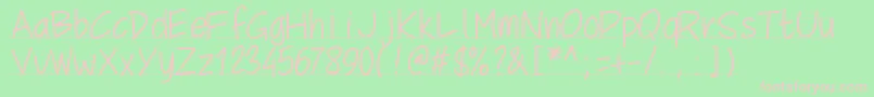 Pwschoolscript Font – Pink Fonts on Green Background