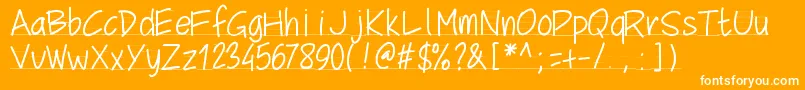 Pwschoolscript Font – White Fonts on Orange Background