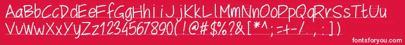 Pwschoolscript Font – White Fonts on Red Background