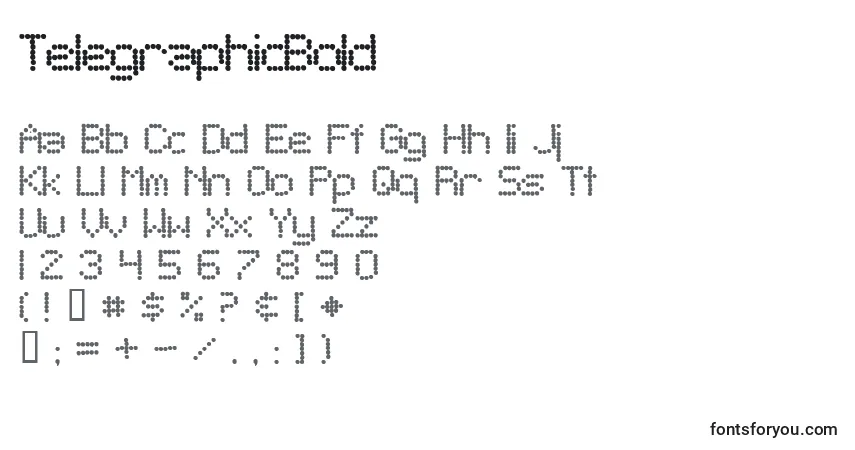 Шрифт TelegraphicBold – алфавит, цифры, специальные символы