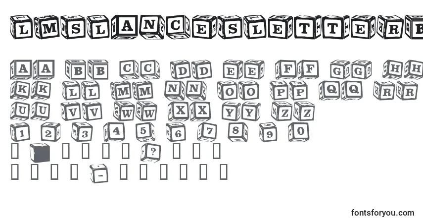 LmsLancesLetterBlocks font – alphabet, numbers, special characters