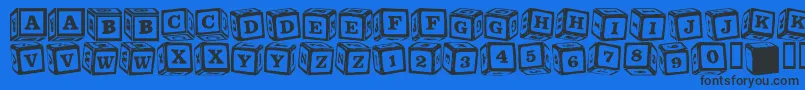 LmsLancesLetterBlocks Font – Black Fonts on Blue Background