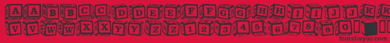 LmsLancesLetterBlocks Font – Black Fonts on Red Background