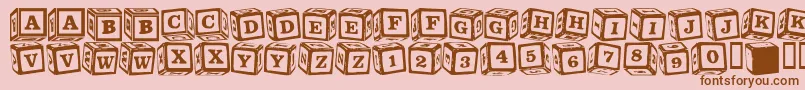 Fonte LmsLancesLetterBlocks – fontes marrons em um fundo rosa