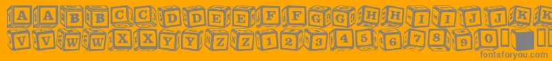 Fonte LmsLancesLetterBlocks – fontes cinzas em um fundo laranja