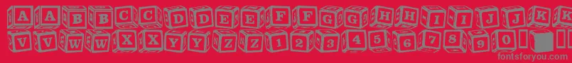 LmsLancesLetterBlocks Font – Gray Fonts on Red Background