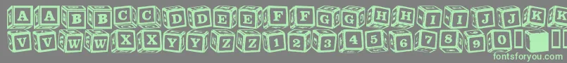 LmsLancesLetterBlocks Font – Green Fonts on Gray Background